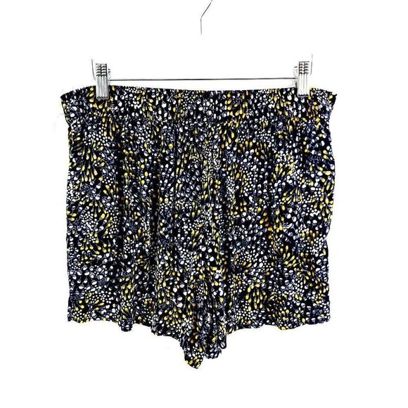Ann Taylor Loft Blue Yellow Floral Small Hot Pants High Rise Shorts 30/4 Viscose - Picture 2 of 5